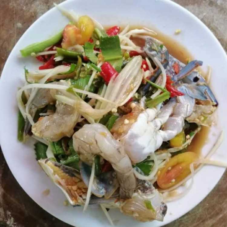 ตำไทย ปูม้า+กุ้งสด