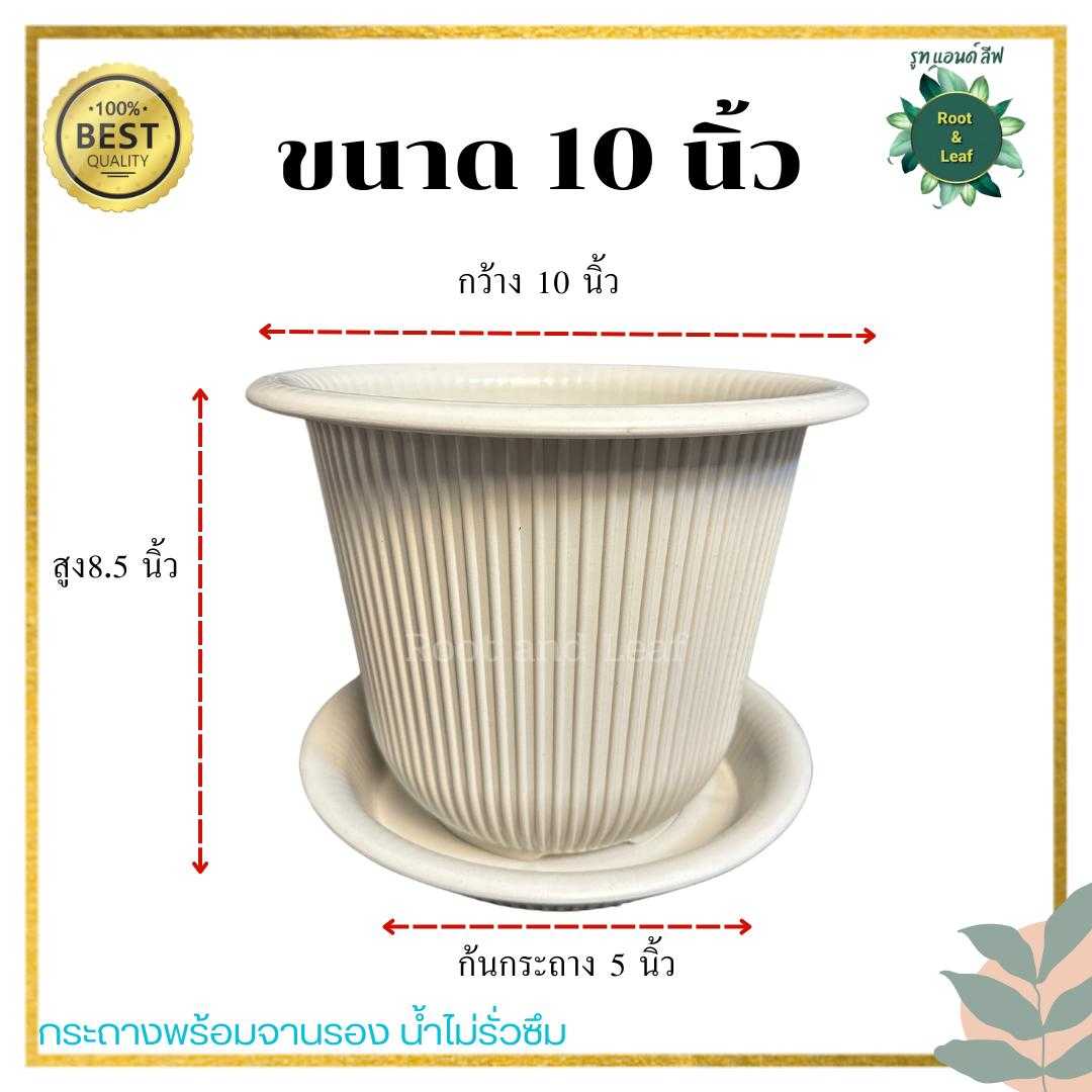 กระถางฮีโร่ (Hero)ขนาด  10 นิ้ว พร้อมจานรอง