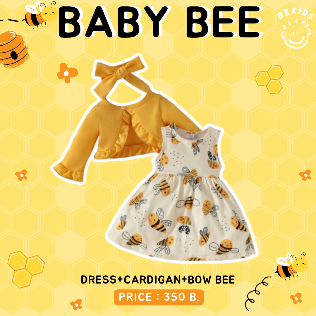 Dress+Cardigan+Bow Bee