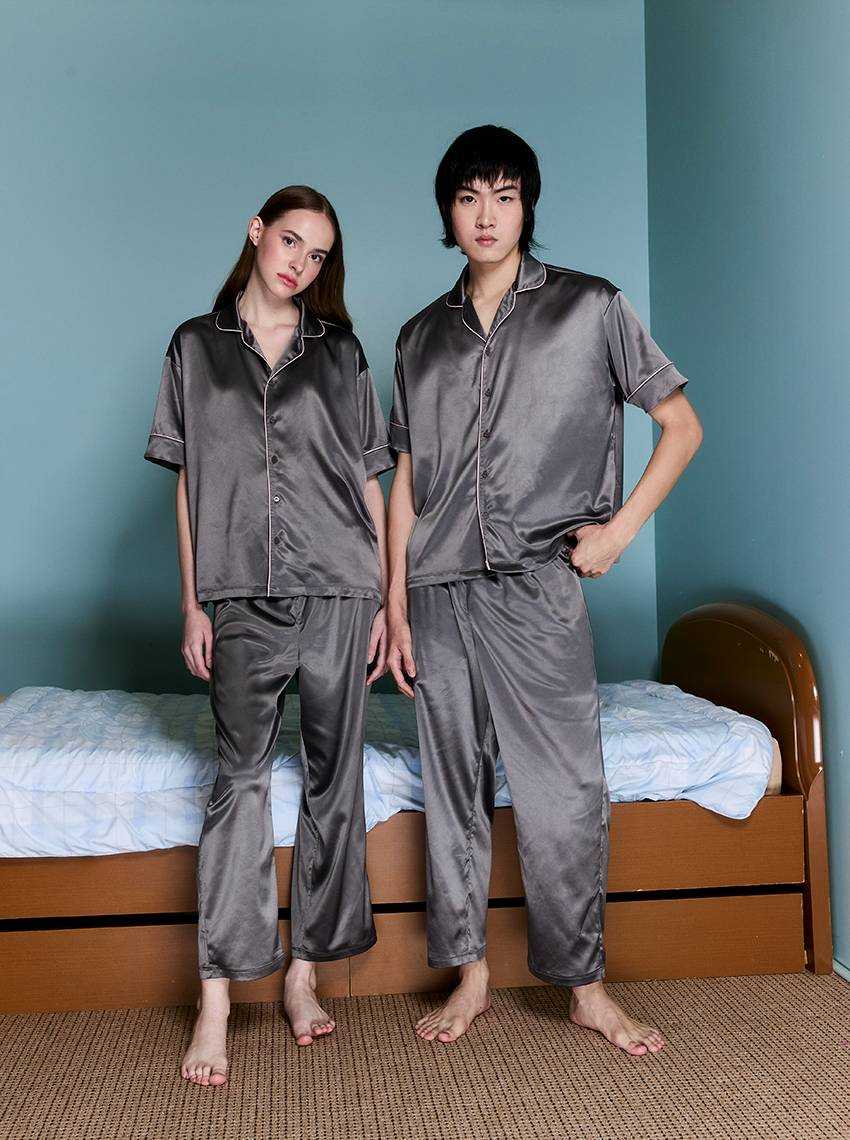 Sabina Sleepwear Nightwear เซ็ตชุดนอน รหัส SPG23005SD - สีเทาเข้ม