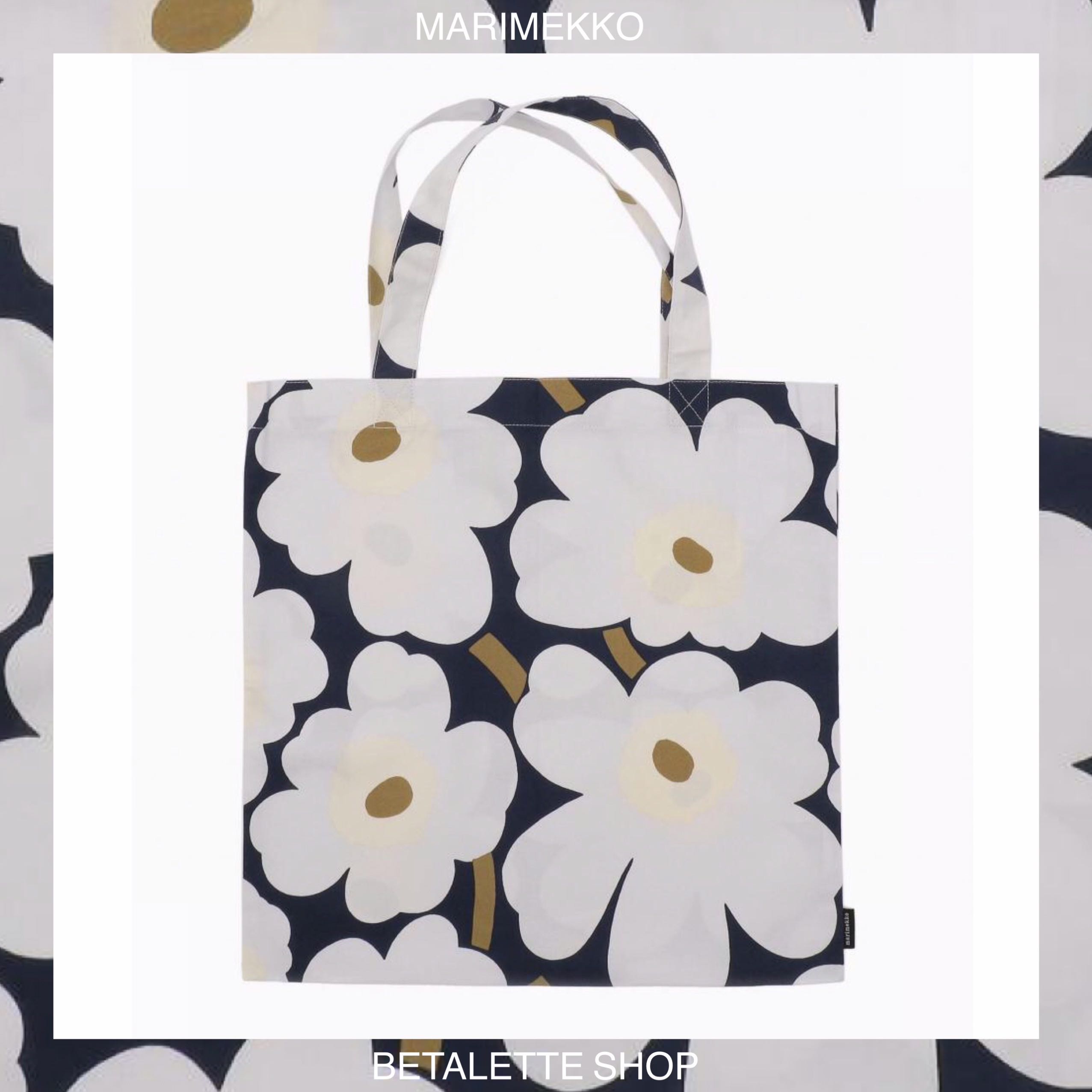 พร้อมส่ง !! 🇯🇵 Marimekko Japan Limited Unikko Tote Bag สี OffWhite x Beige x DarkBlue 🇯🇵