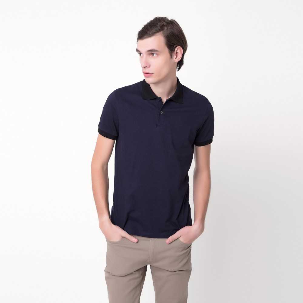 เสื้อโปโลตัดสีคอปก Jersey Polo - Midnight Blue