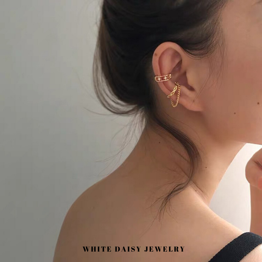🔥 New Collection🔥 ต่างหูแบบเกี่ยว Ear Cuff ต่างหูแฟชั่น #WD153
