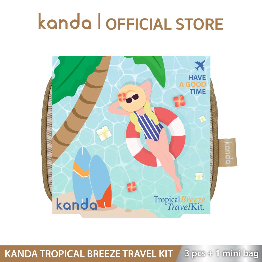 [ใหม่!🌞] KANDA Tropical Breeze Travel Kit กันดะ ทรอปิคอล บรีซ ทราเวลคิท 3 pcs.+1 mini bag