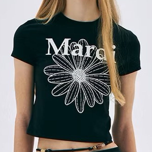Mardi Flower Black Ivory Crop