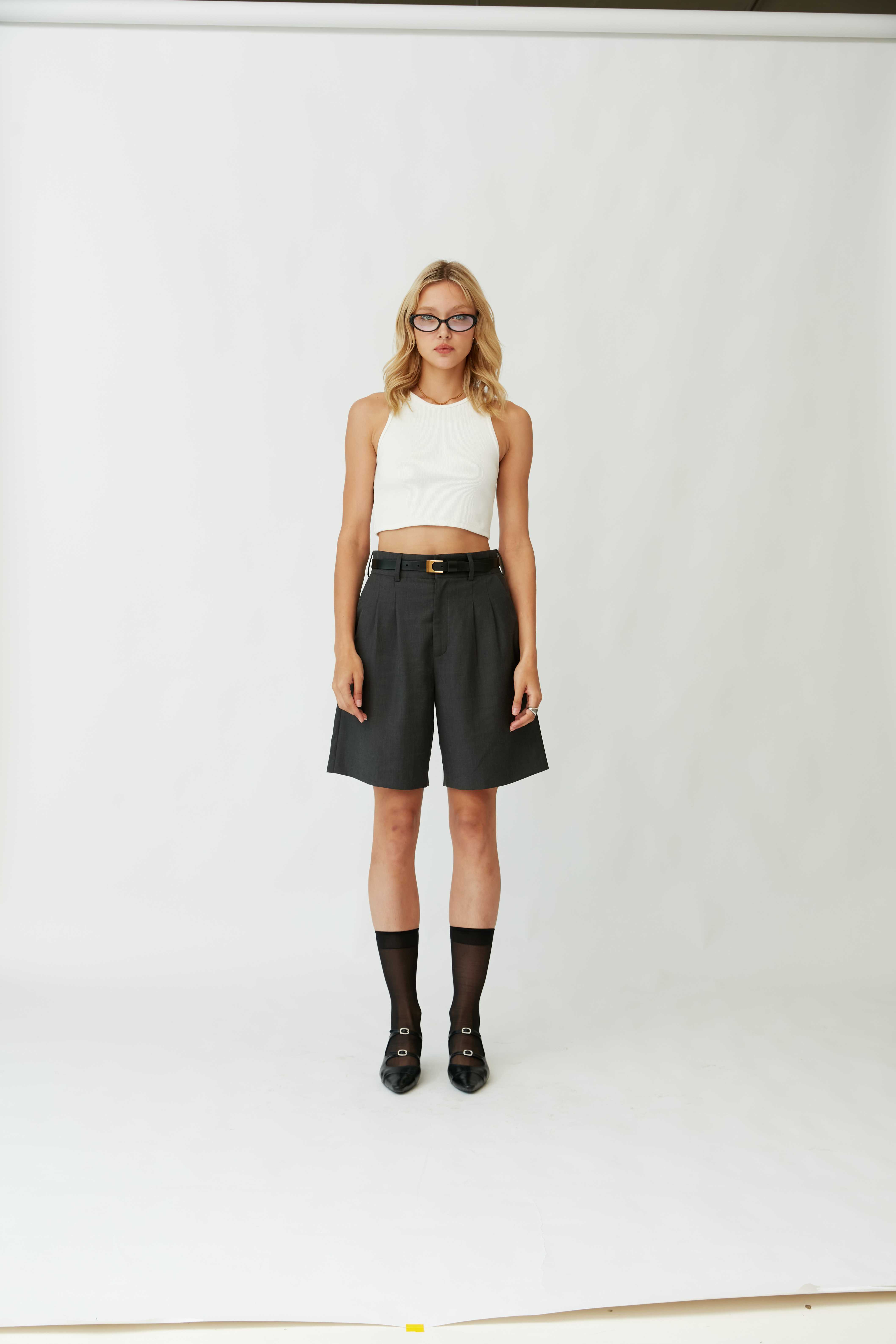 RUMON - Wool Bermuda Shorts กางเกงสามส่วน ผ้าวูล