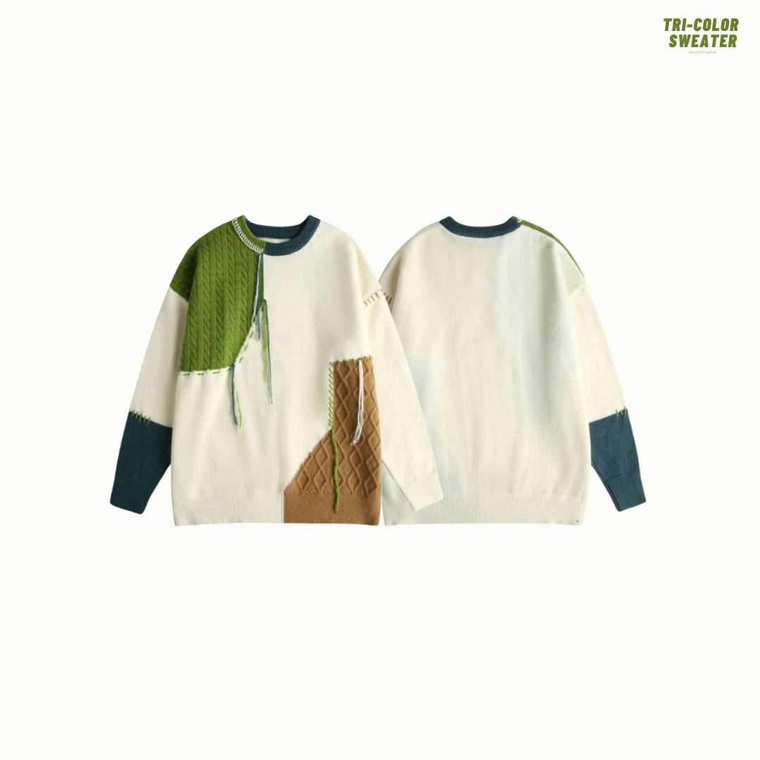 (พร้อมส่ง) Jeera168 | Tri-color Sweater