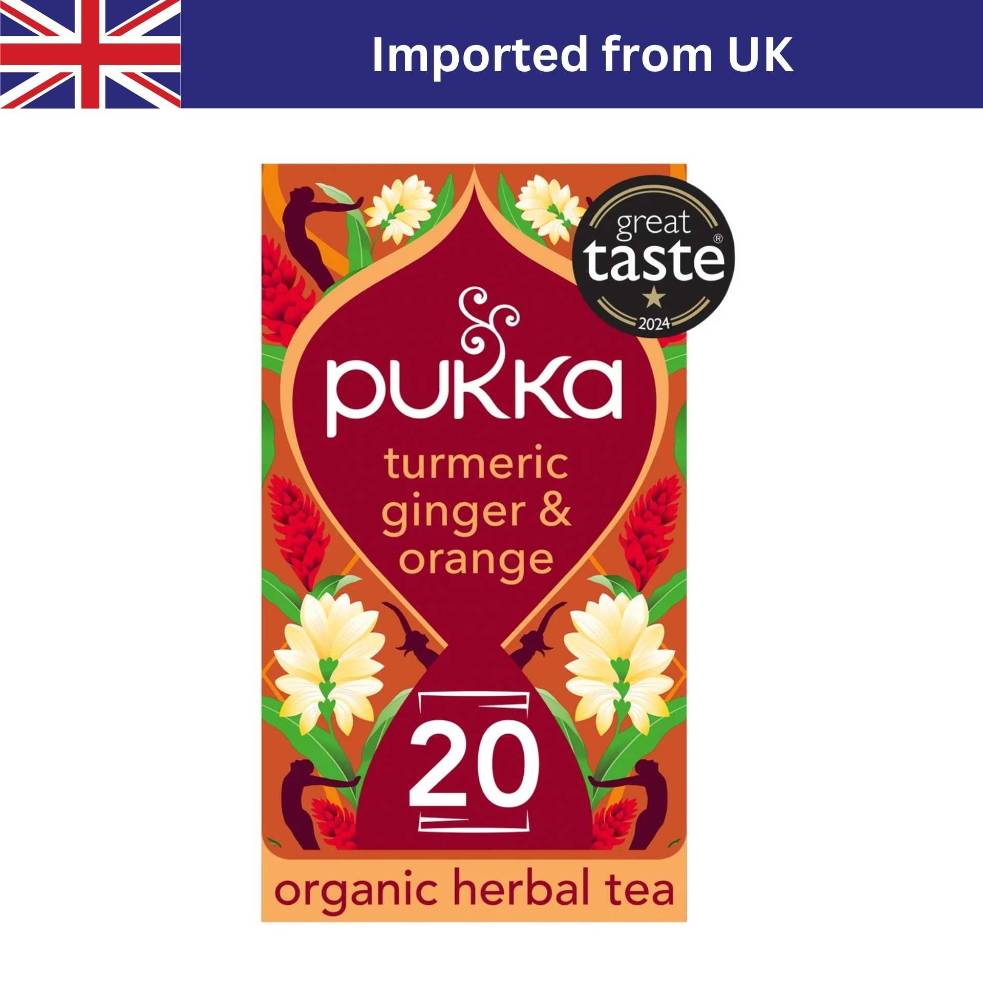 Pukka Turmeric, Ginger & Orange Herbal Tea (20 ซอง / 36g)