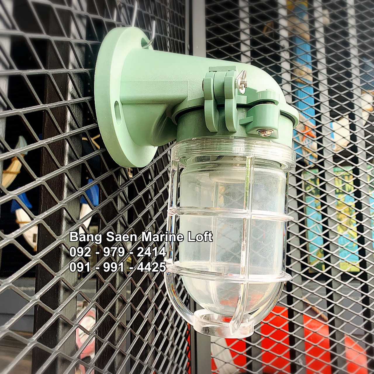 🔰โคมไฟเรือ ติดผนังสีเขียว   ขั้วไฟ E 27 ราคา/ 1 ดวง