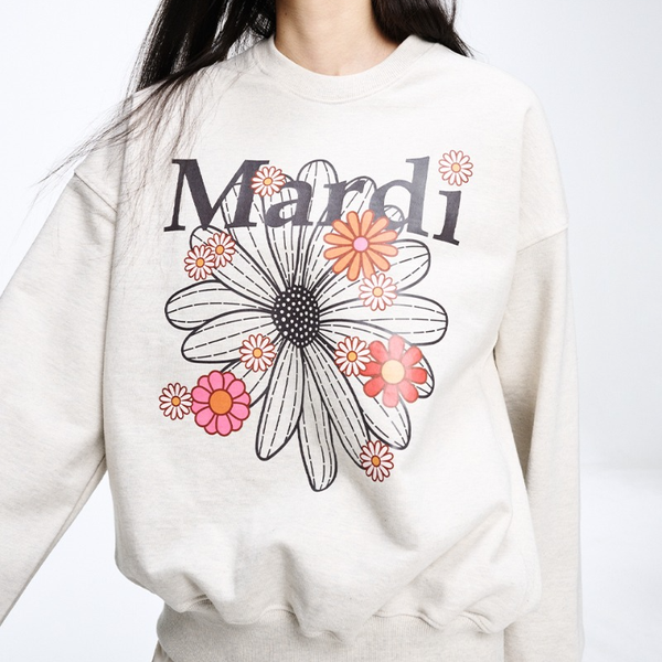 Mardi Flower Blossom Oatmeal Sweater