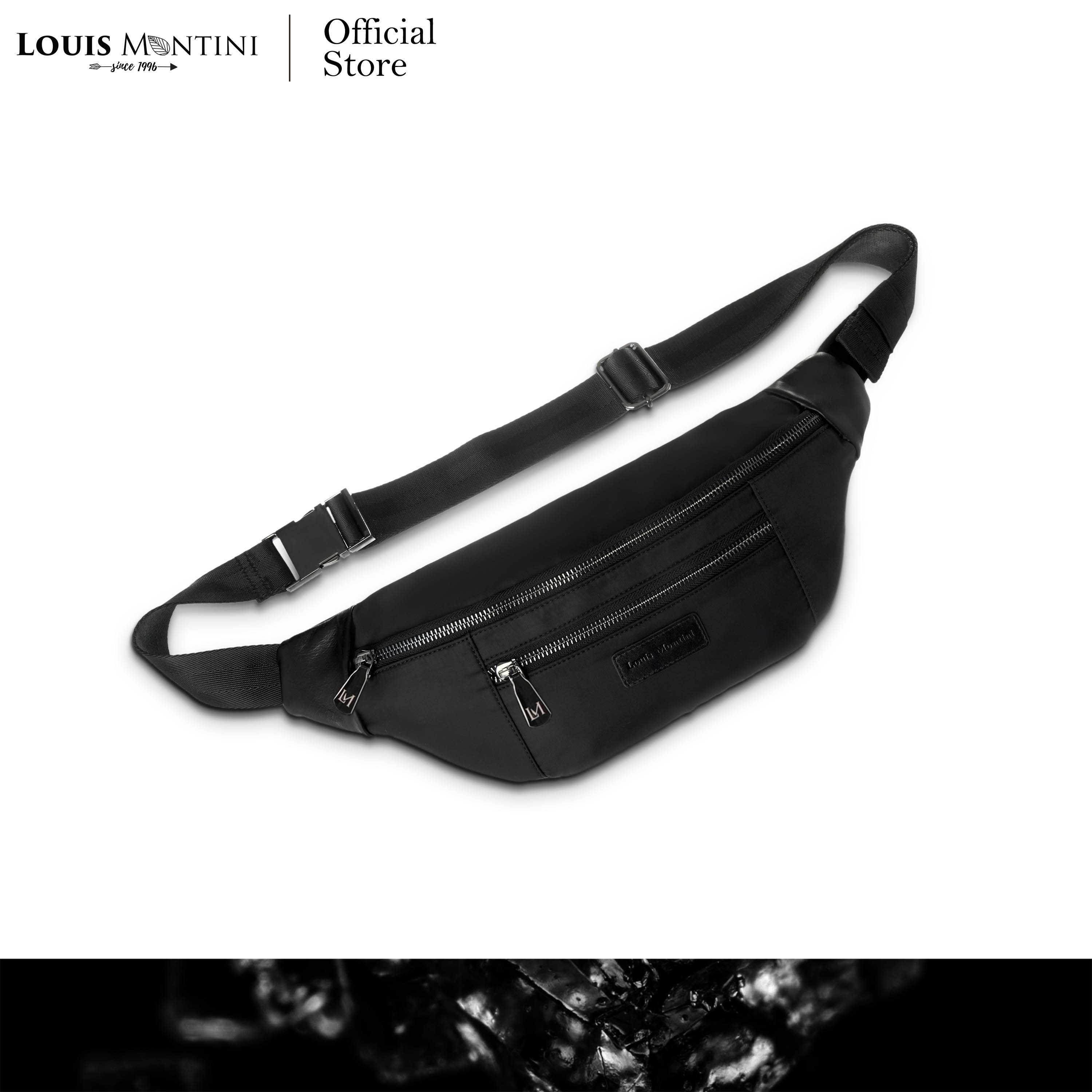Louis Montini (ONYX) กระเป๋าคาดอก Belt bag กระเป๋าผ้าไนล่อนผสมหนังวัวแท้ ONX05