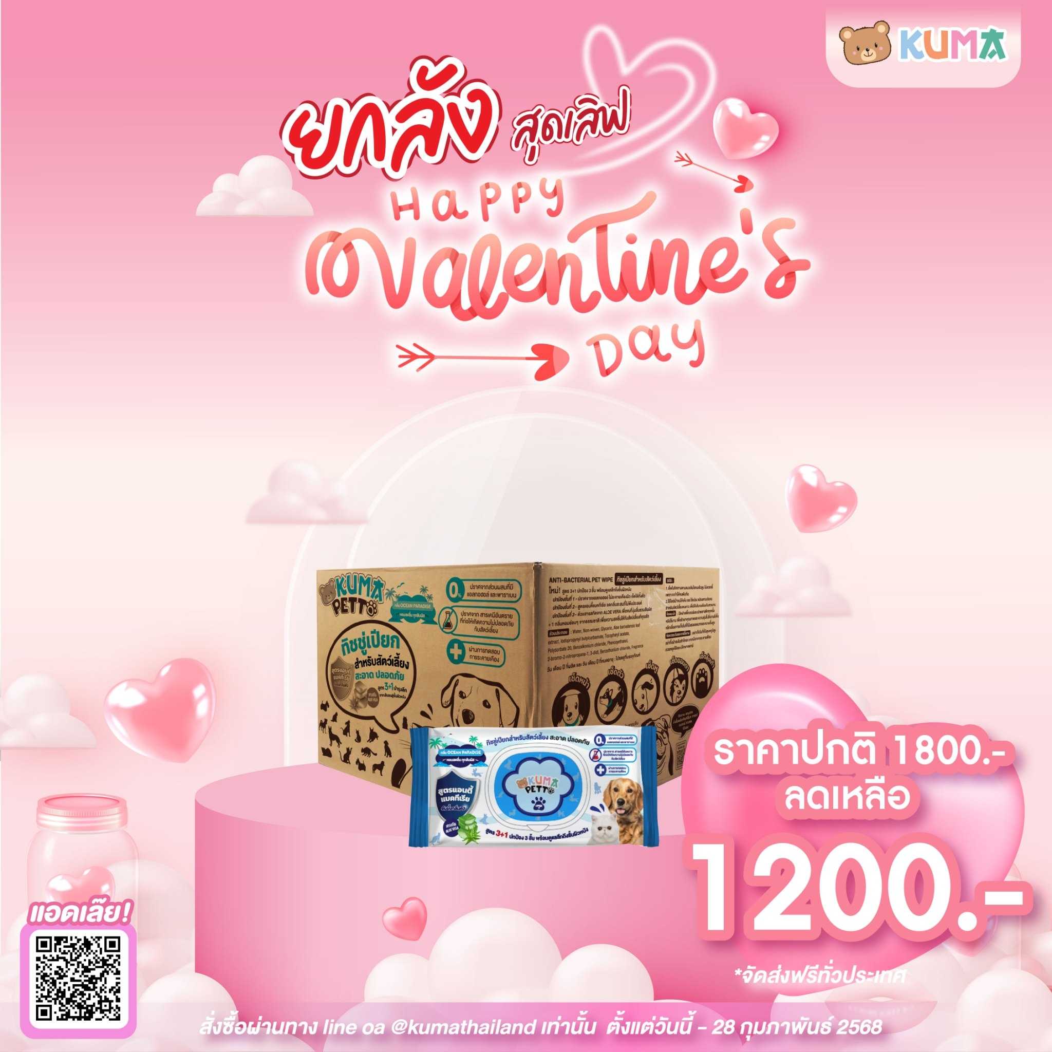 KUMA​ PETTO ทิชชู่เปียกสำหรับสัตว์เลี้ยง 40 แผ่น :​ 1 ลัง (กลิ่นโอเชี่ยนพาราไดซ์)