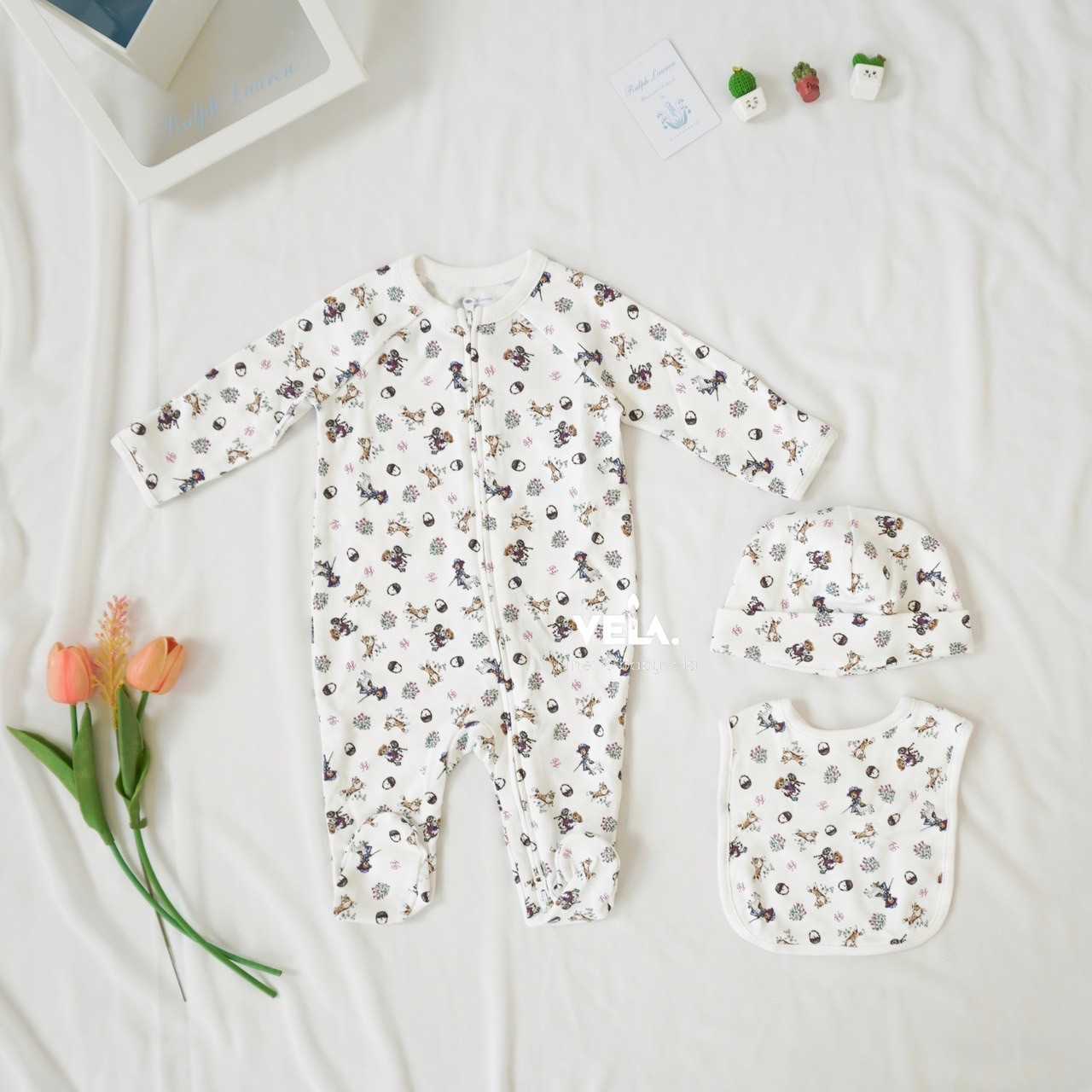 Cotton Polo Bear Boxed Gift Set (Cream)