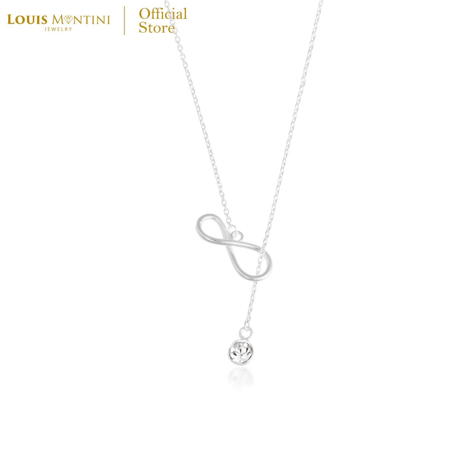 Louis Montini (Jewelry) Sterling Silver 925 Necklace สร้อยคอเงินแท้ 92.5% สร้อยคอรูปเพชร LJNC09