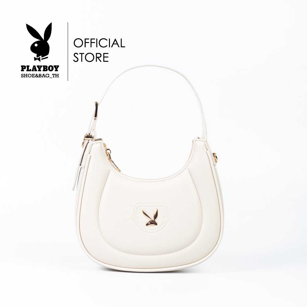 PB:รุ่น Lily Bag กระเป๋าสะพายข้างผู้หญิงรหัสST-BS243PB113 ดีไซน์ทรงพอชสีเรียบปั้มนูนโลโก้