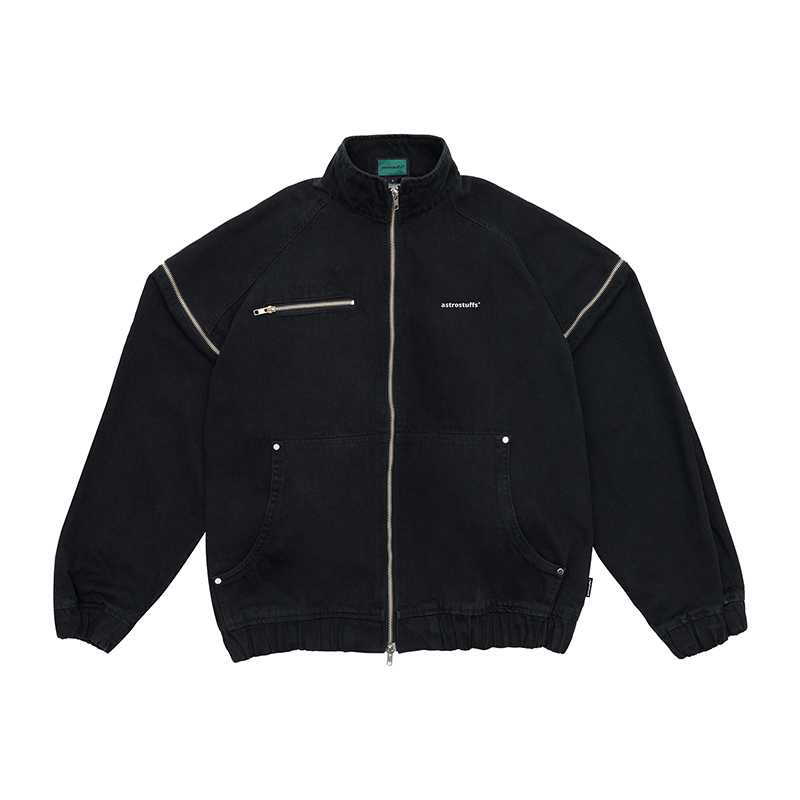 SP25 DUAL ZIPPER DENIM JACKET (BLACK)