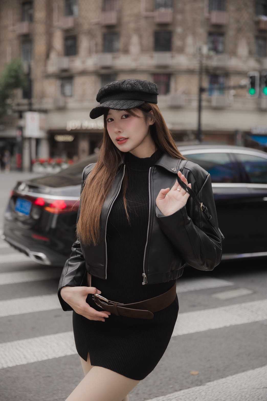 Jk840 Zyra Crop Jacket Leather แจ็คเก็ตหนัง Premium PU ทรงครอป