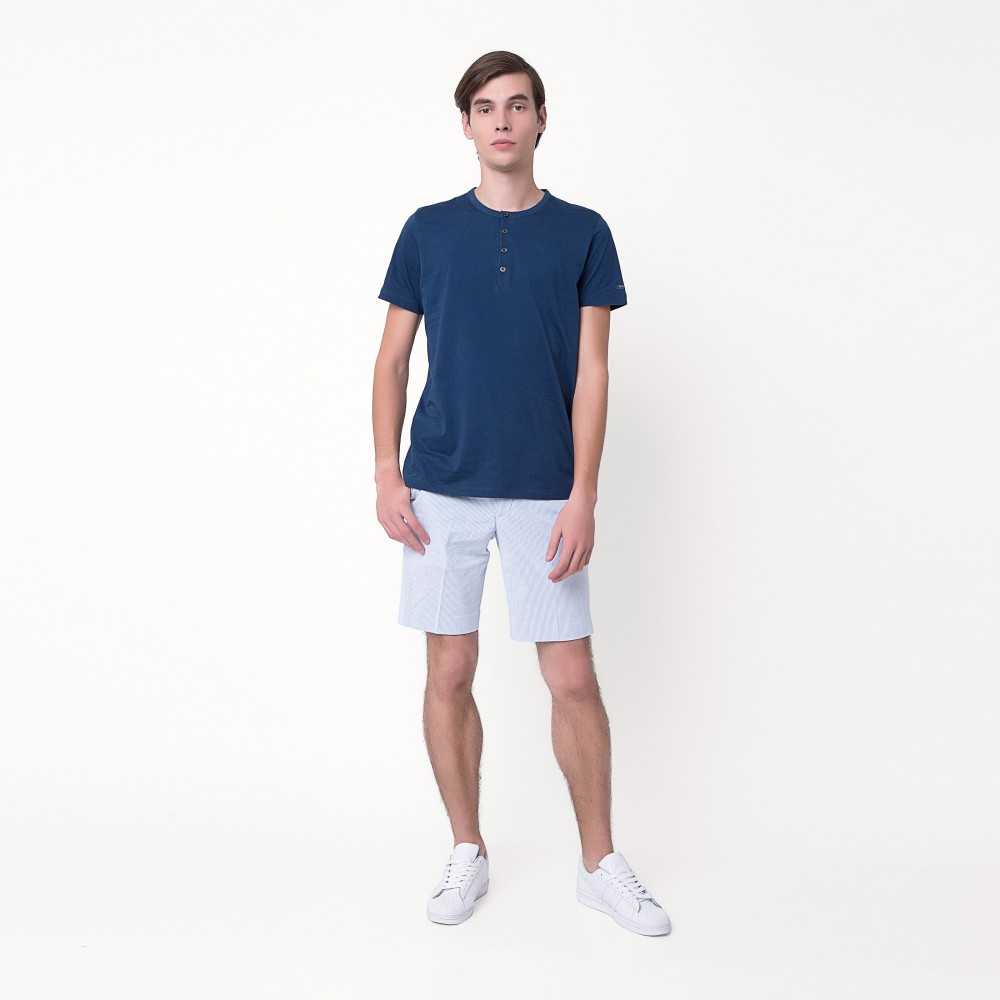 Modern Henley Tee - Mountain Blue