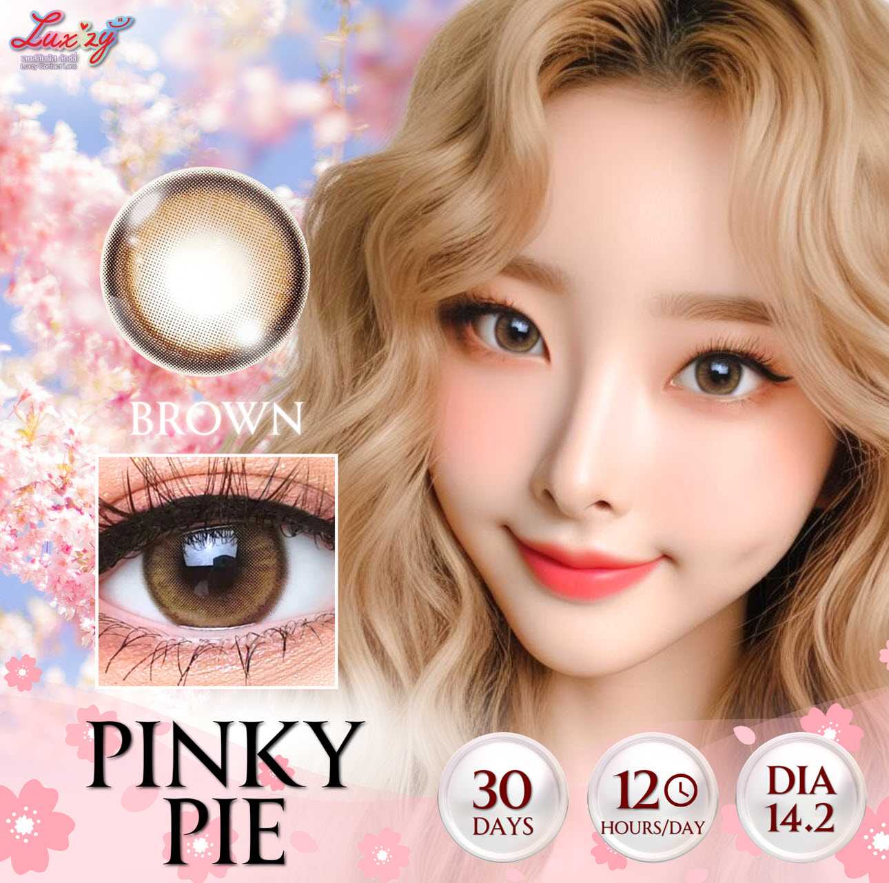 Pinky Pie พิ้งค์กี้ พาย เลนส์ฟิลเตอร์ สีน้ำตาล สุดฮิต ลายขายดี ตาสวย ละมุน 💖
