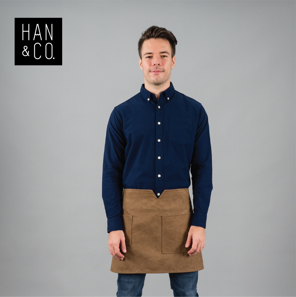 ผ้ากันเปื้อนตัวสั้น 12C Cross Back Short Apron (น้ำตาลเข้ม, Cinnamon Brown)