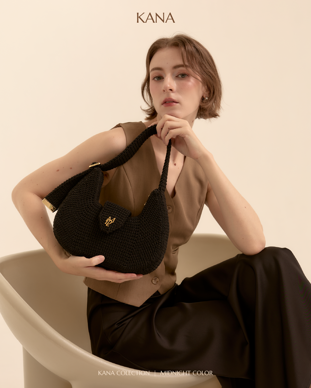KANA Collection | Midnight Color  กระเป๋าถักไหมคัตตอน 100% เบาจุของได้เยอะ