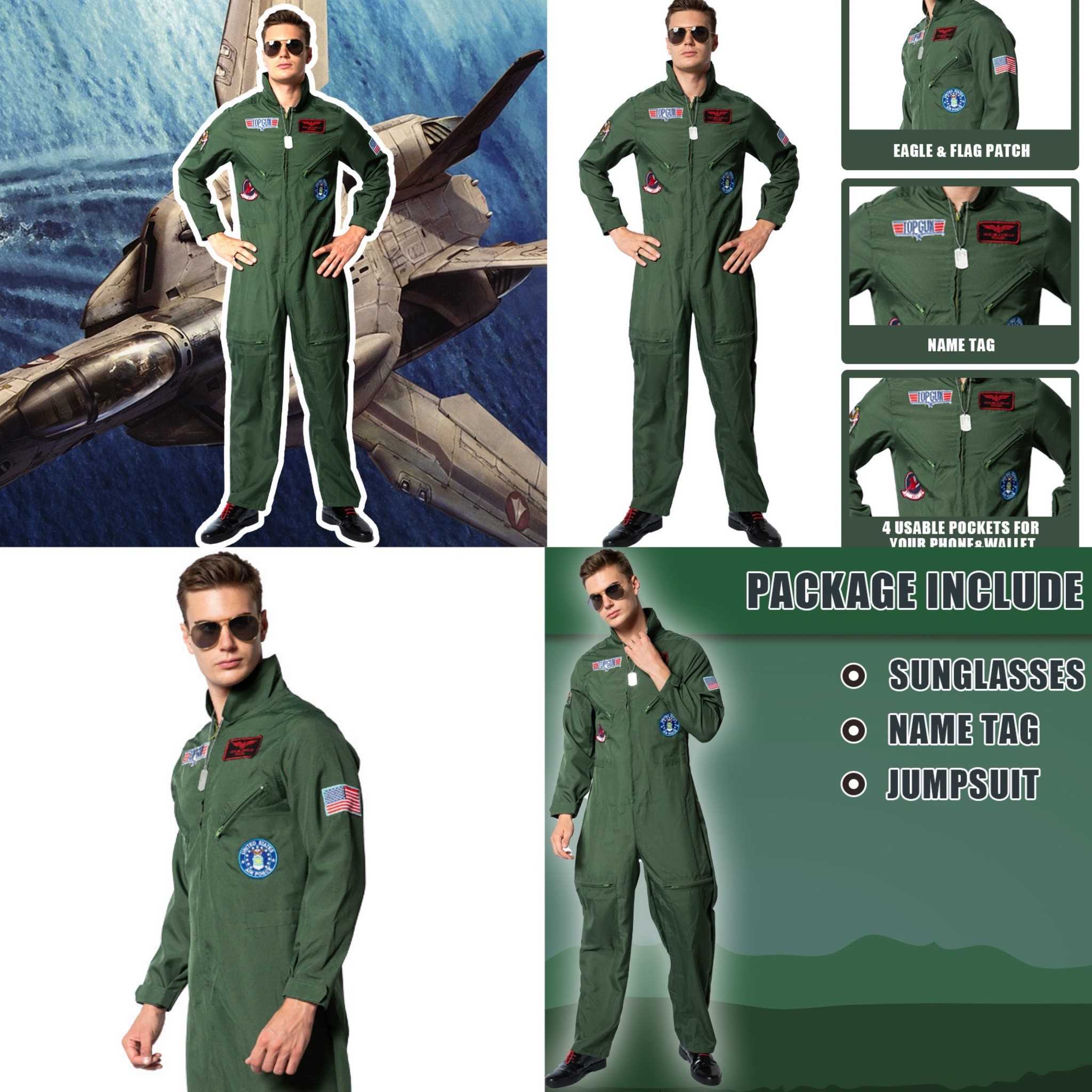 🛩️ชุดนักบินขับไล่ ชุดนักบิน ชุดคอสเพลย์ fighter pilot ชุดนักบิน Top Gun ชุดนักบินรบ