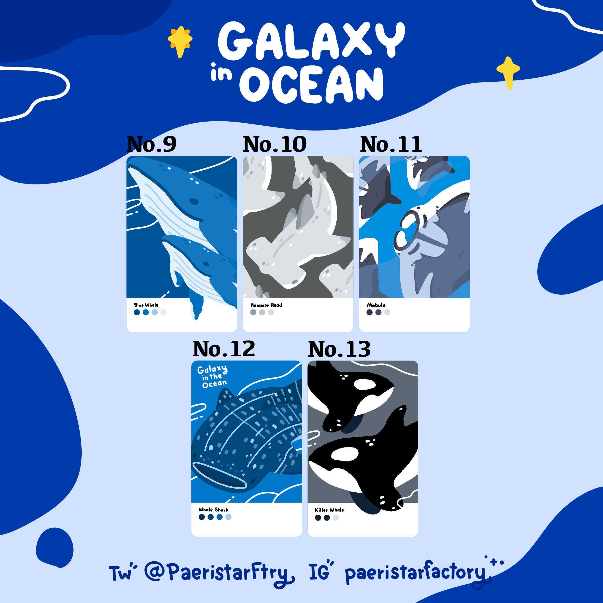 UV Sticker Card - Galaxy in Ocean