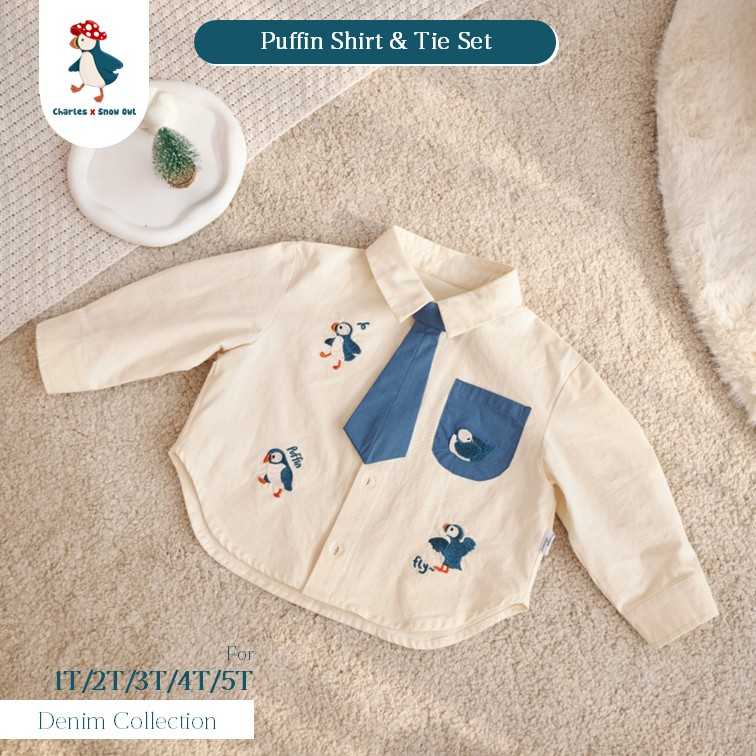 Charles x Snow Owl เสื้อเชิร์ตพร้อมเน็คไทด์สำหรับเด็ก  Shirt & Tie Set