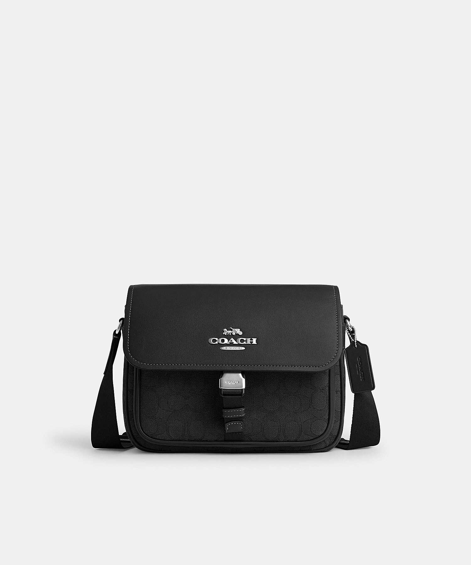 COACH PACE MESSENGER BAG IN SIGNATURE JACQUARD CT818 SBKBK