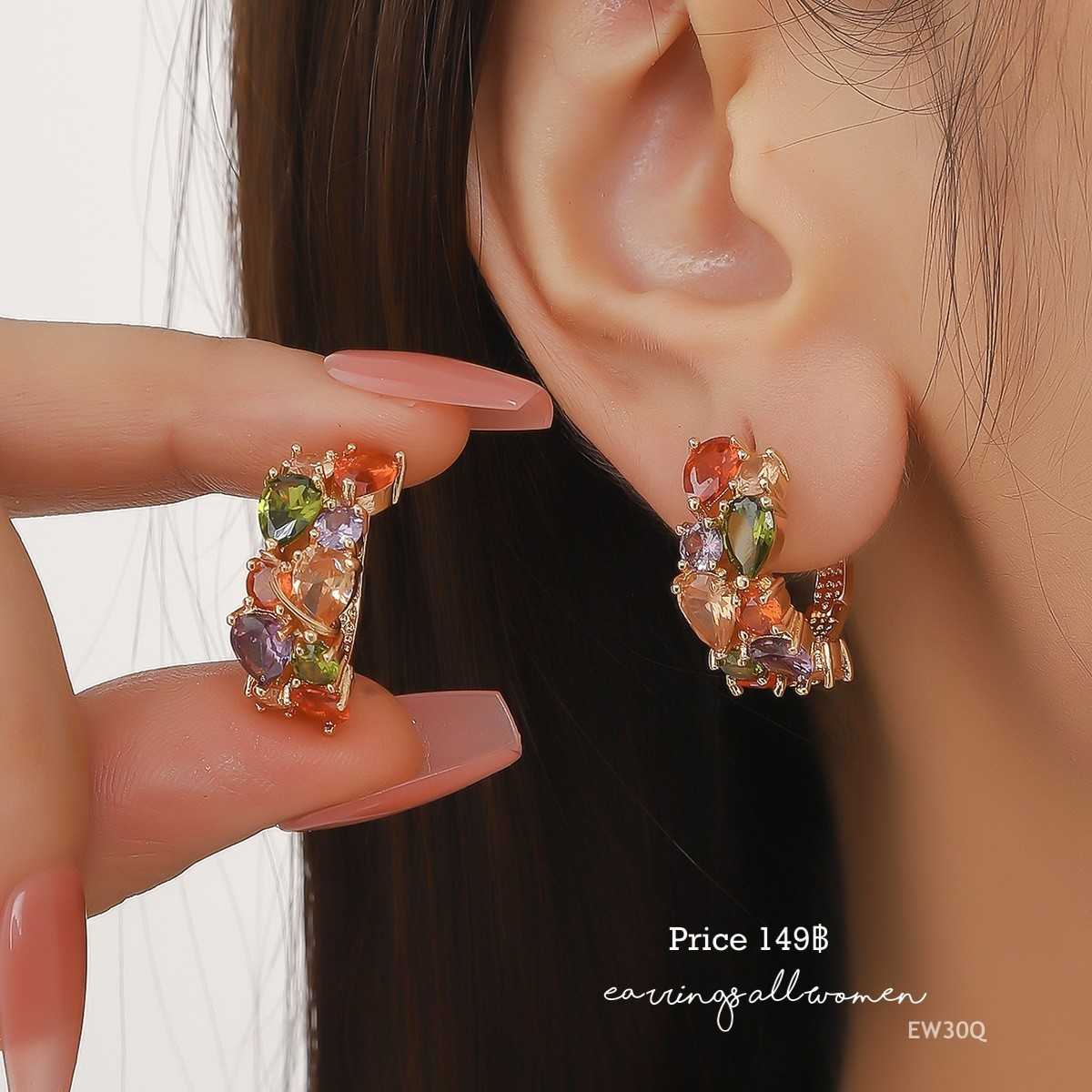EW30Q ต่างหูห่วงหลากสี สวยเก๋ๆๆ