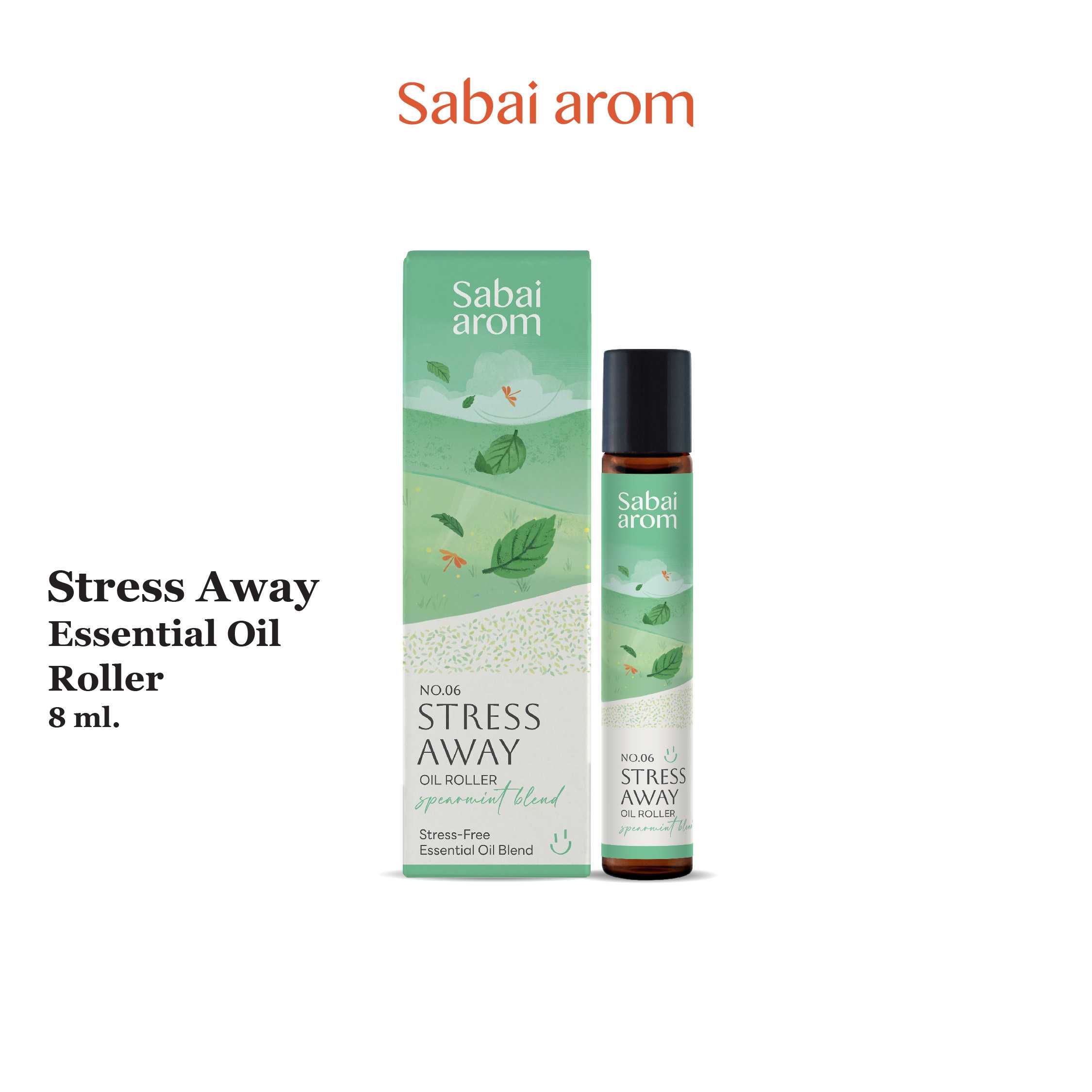 SabaiArom NO.6 Stress Away Essential Oils Spot Roller ลูกกลิ้งน้ำมันหอมระเหย เพื่อผ่อนคลายความเครียด