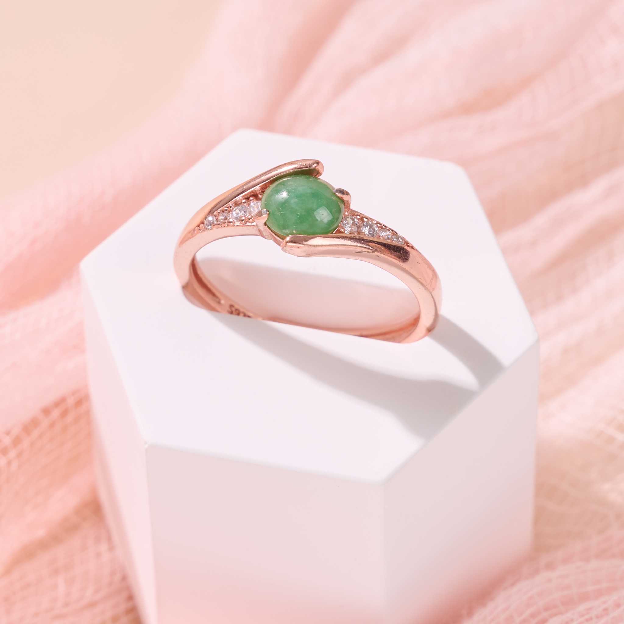 💍 แหวนคริสตัลพลังงาน 💚 หยก / Jade 💚 เงินแท้ 92.5%