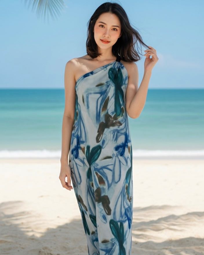 #BJoneshoulderbutterBlueDress250226 (690THB)