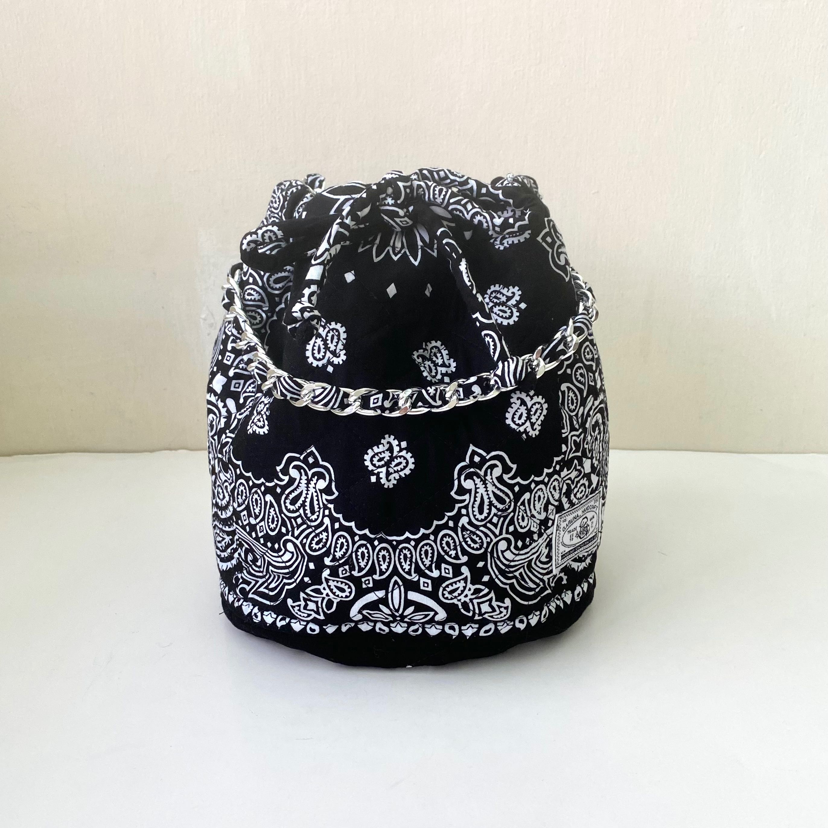 Dumpling deep black Bandana Bag no 8