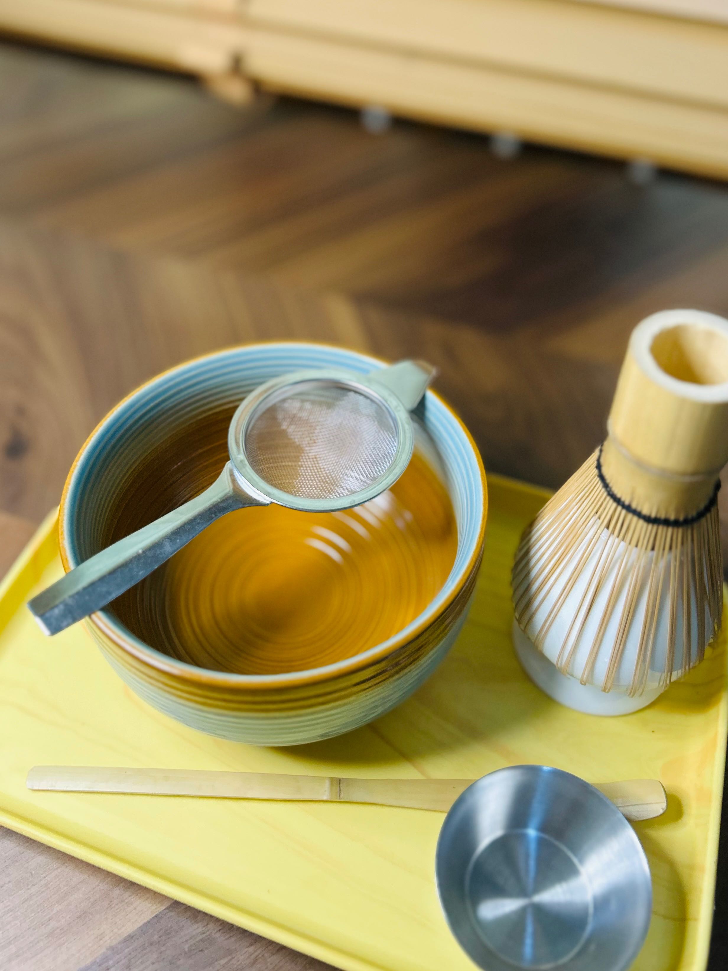 🍵𝑪𝒉𝒂𝒘𝒂𝒏 🔘 Brown Blue Matcha Bowl ชามชงมัทฉะสีน้ำตาลฟ้า