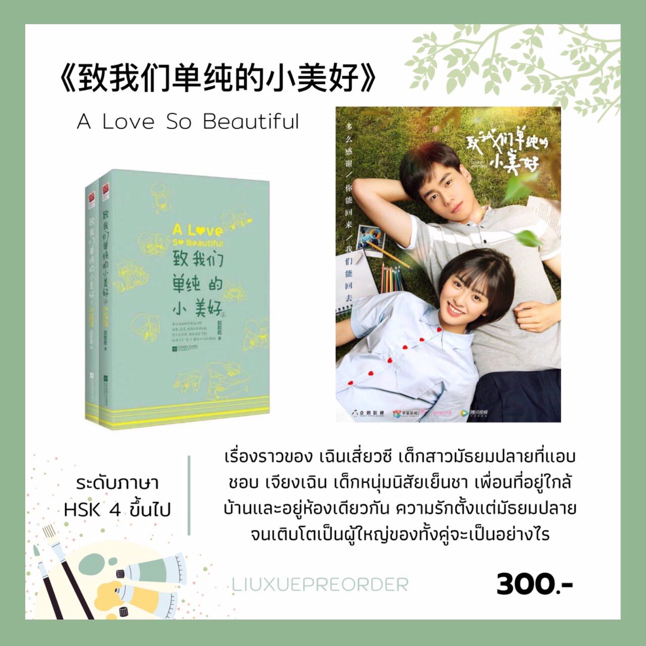 นิยายจีน 🌿 《致我们单纯的小美好》A Love So Beautiful (2 เล่ม)