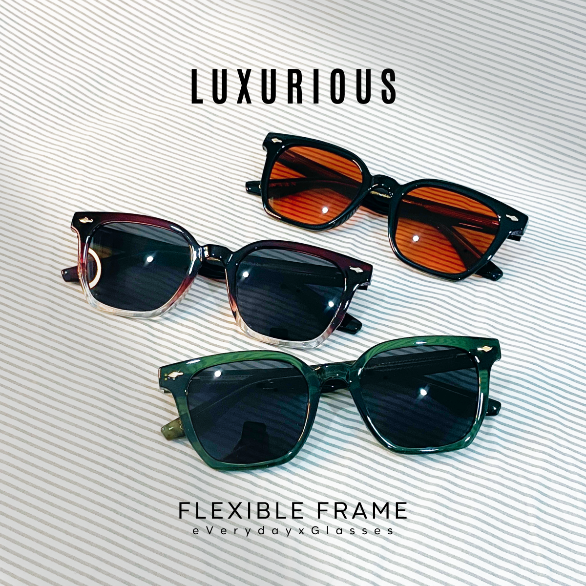 CLASS LUXURIOUS แว่นกันแดดวินเทจหรู รุ่น คลาสลักซูเรียล กรอบอะซิเตท เลนส์สีแมทช์เฟรมสุดหรู ขาแบบใหม่