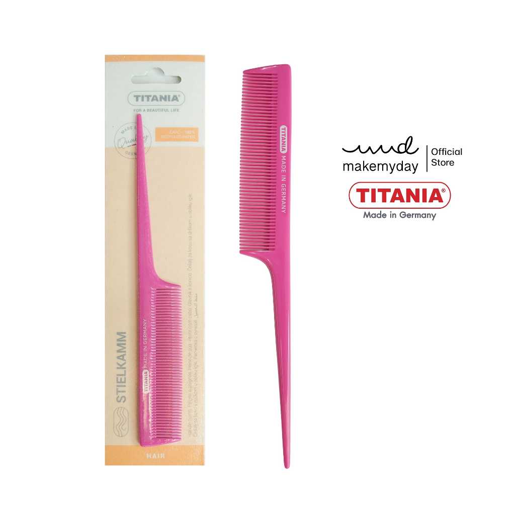 TITANIA comb with handle หวีหางแหลม  ยาว 20.5 cm นำเข้าจากเยอรมันนี