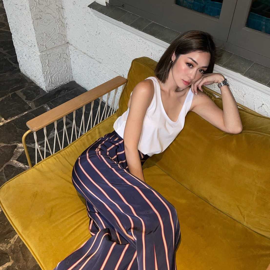 Trish Stripe Navy Trousers