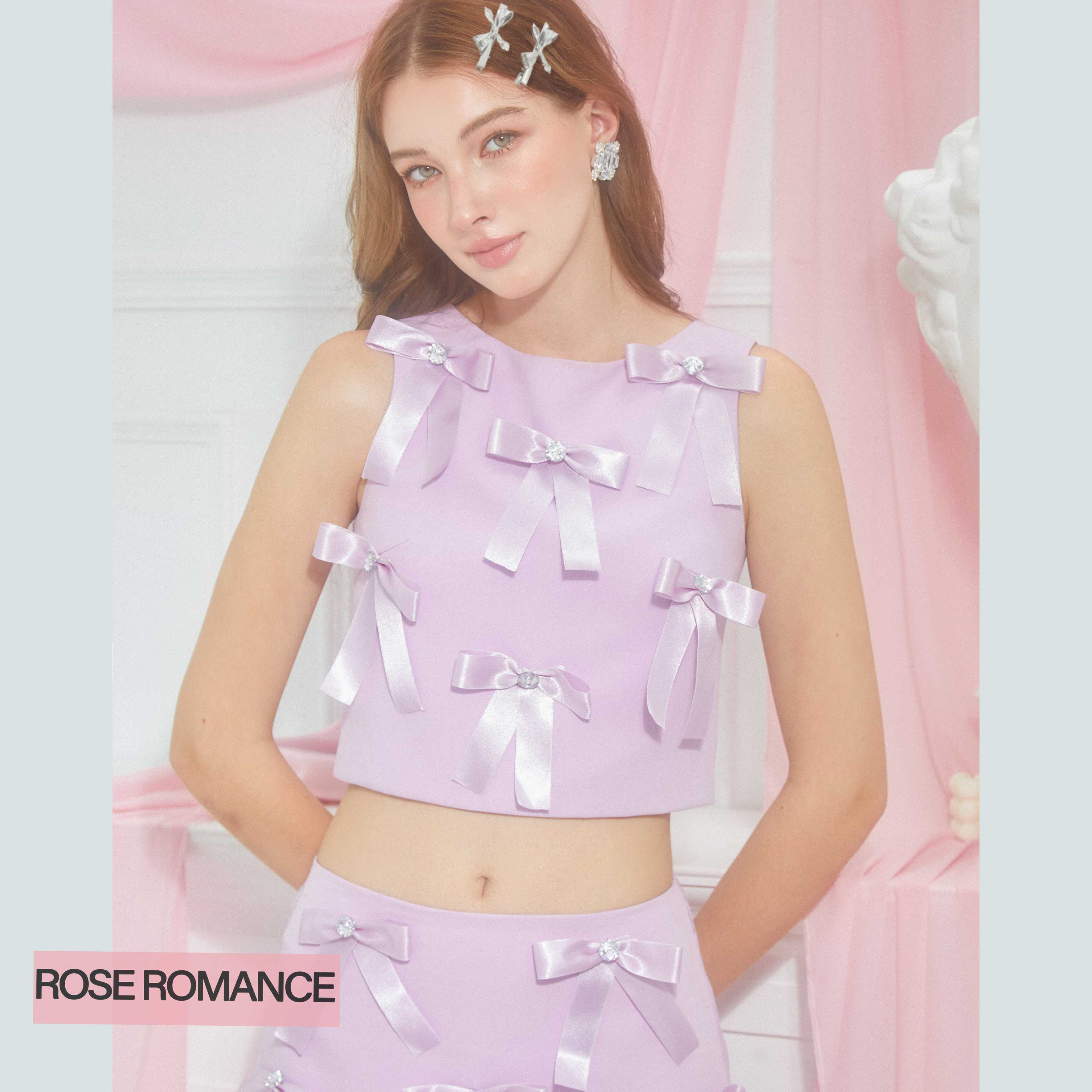 [สินค้าพรีออเดอร์7-10วัน] ROSE BOW SPOT PURPLE