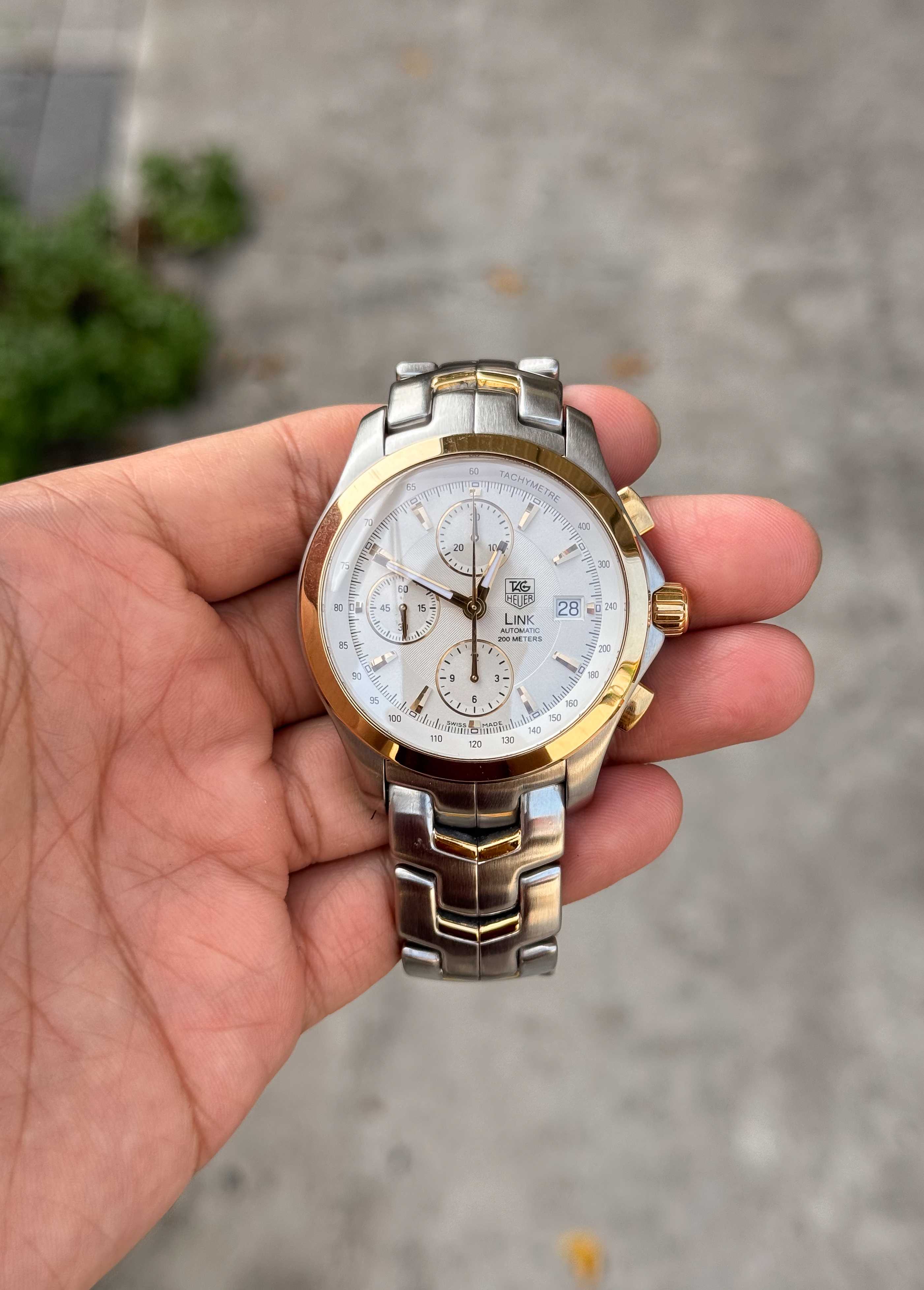 Tag Heuer Link Automatic Chronograph Calibre 16 King Size 2tone 18K