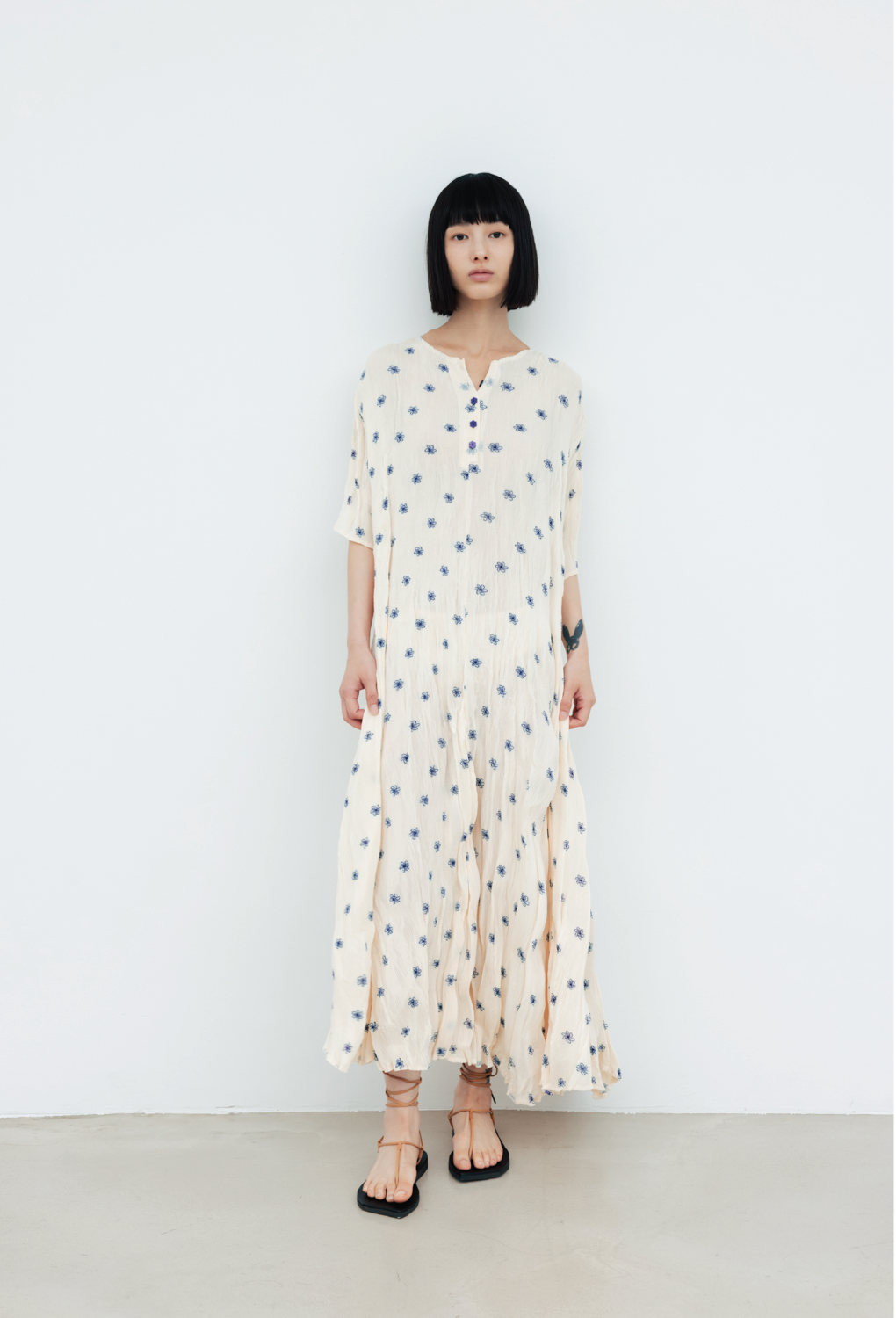 GD175 - Wavy Maxi Dresses (Flower Printed)