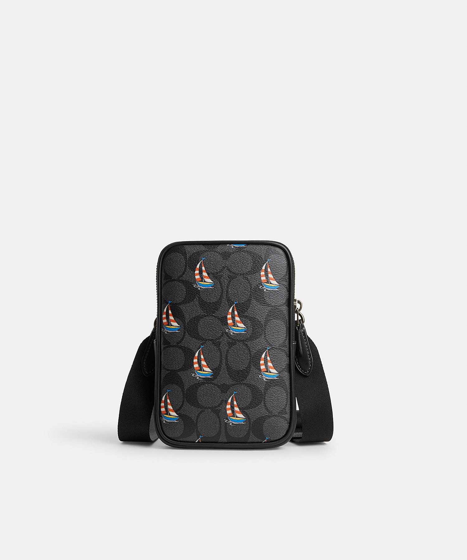 COACH ADEN CROSSBODY IN SIGNATURE CANVAS WITH SAILBOAT PRINT CU094 QBA5F