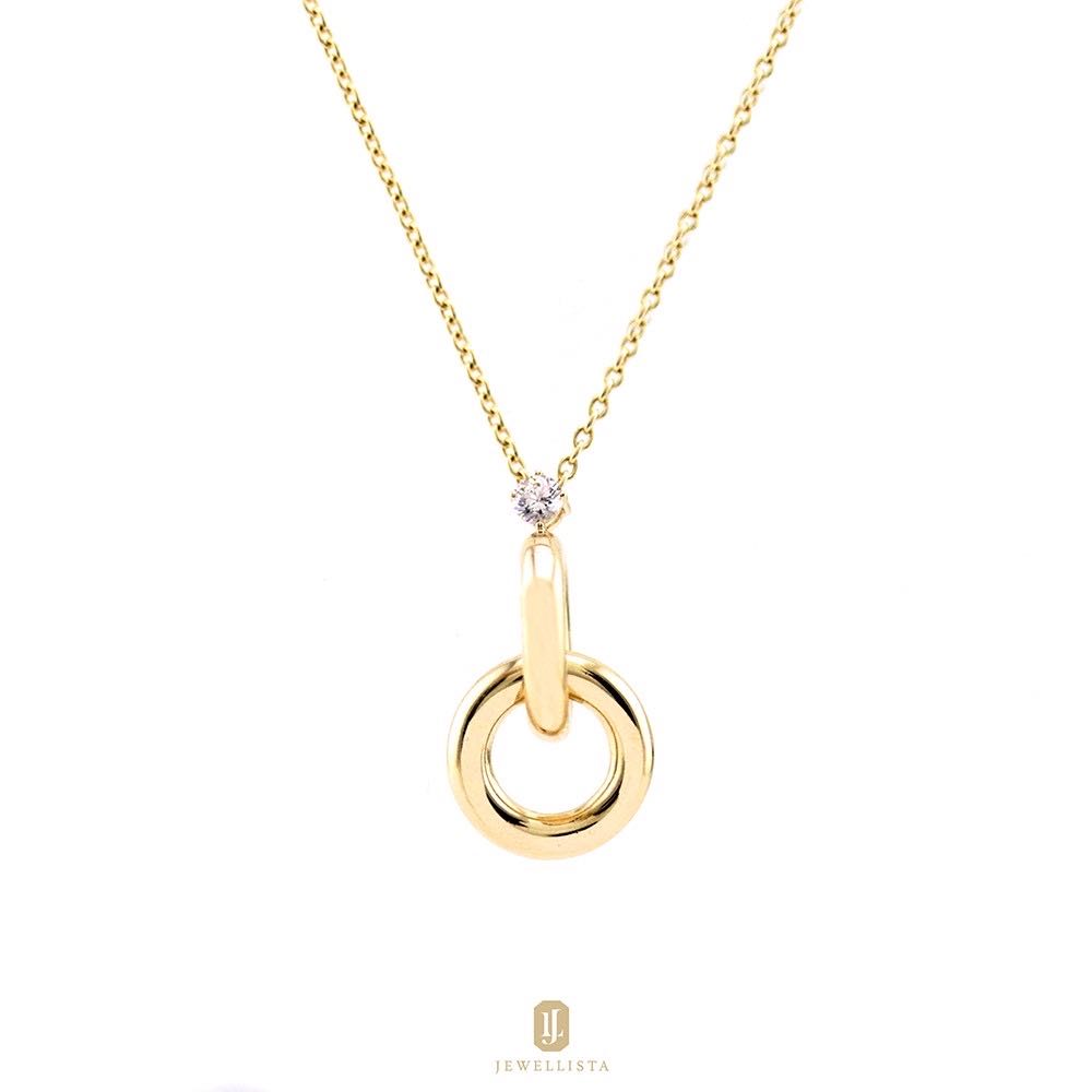 Jewellista จี้พร้อมสร้อยเงินแท้ Hadley ประดับพลอย Zirconia
