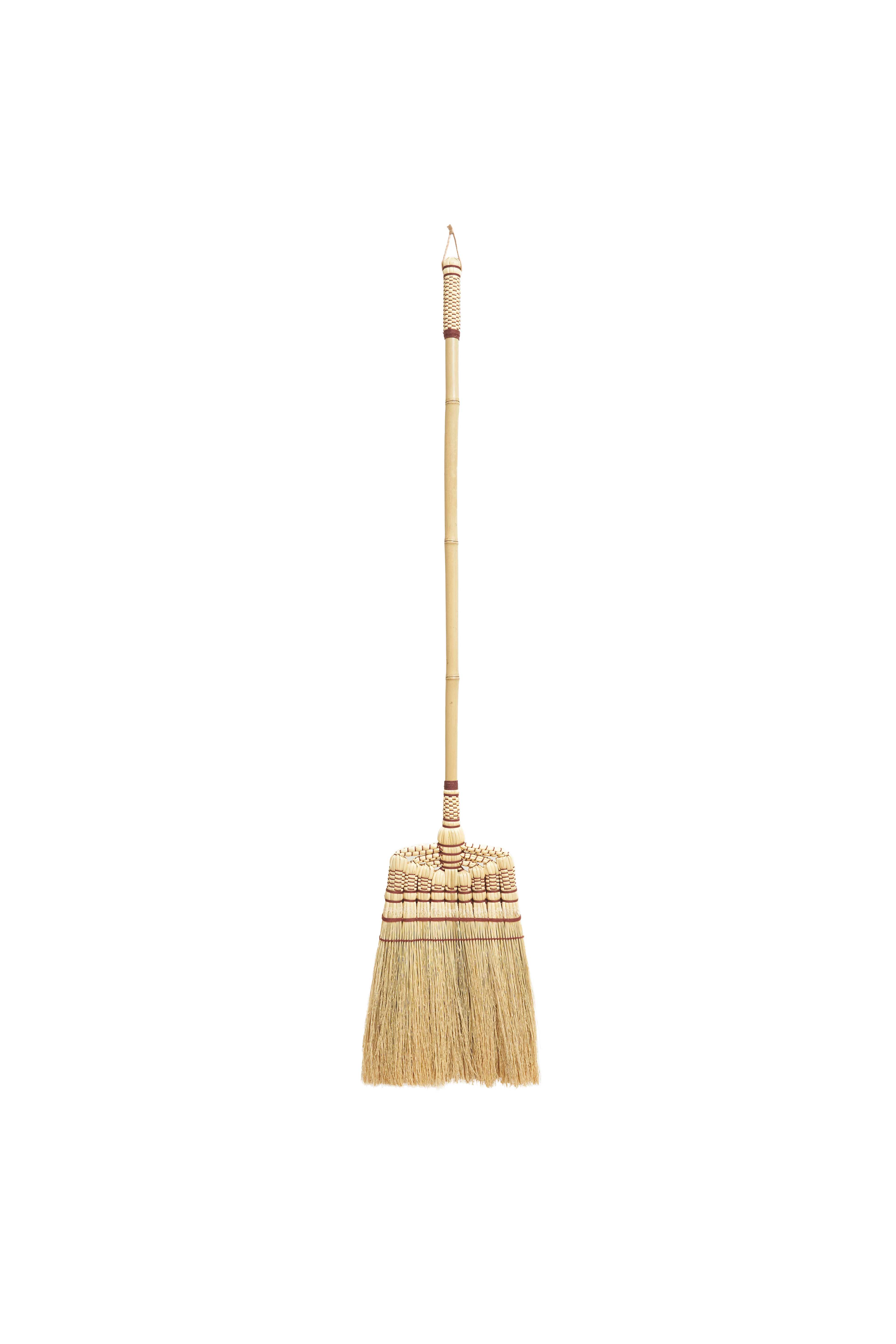 133-cm Bamboo Handle Broom (BEIGE - BROWN THREAD)