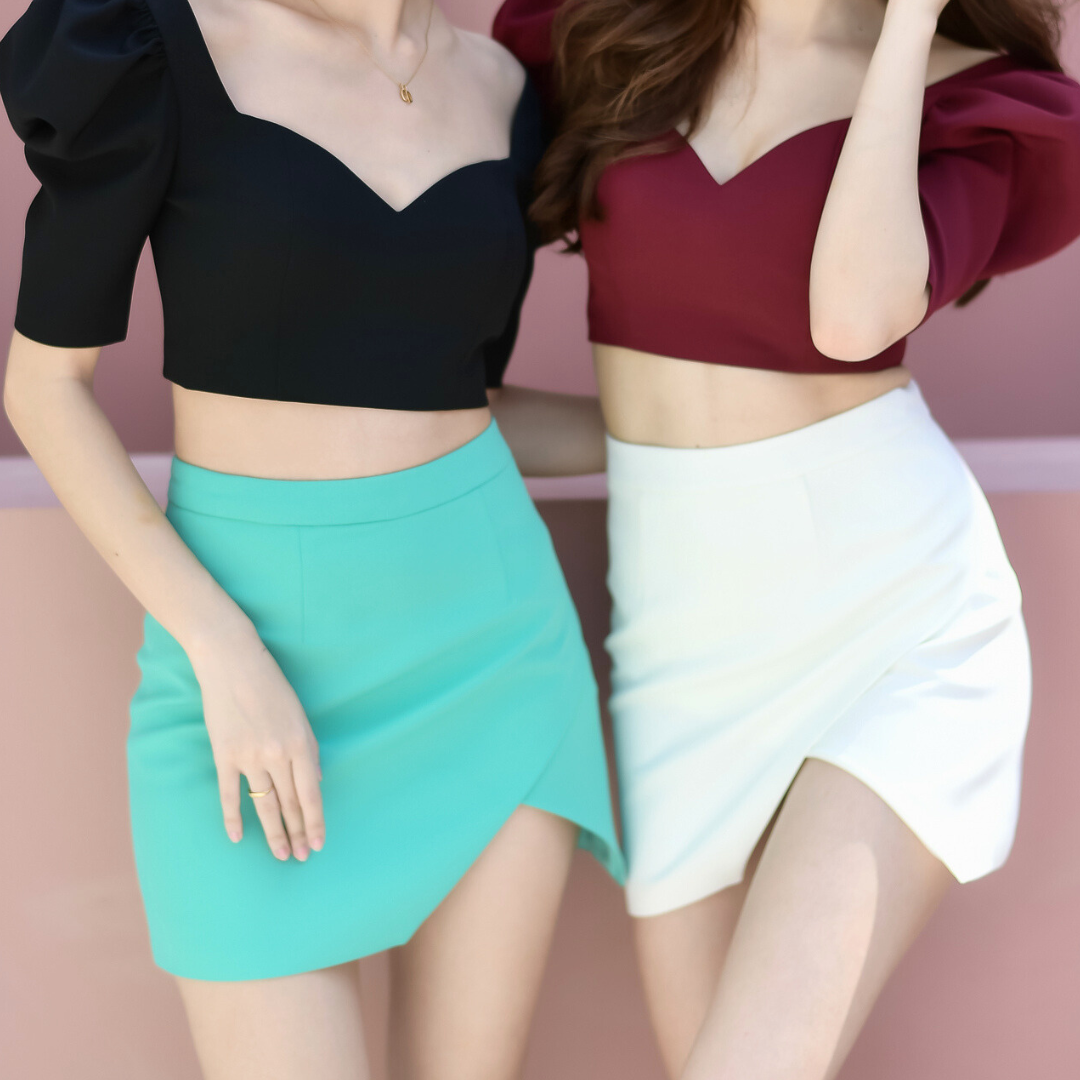 Lism MS-004 Velour Cut Mini Skirt  กระโปรงสั้น