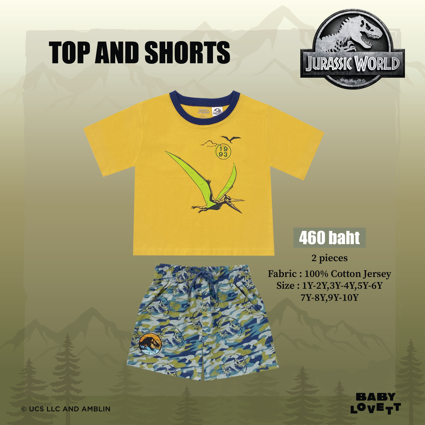 25 Jurassic World - Top and Shorts