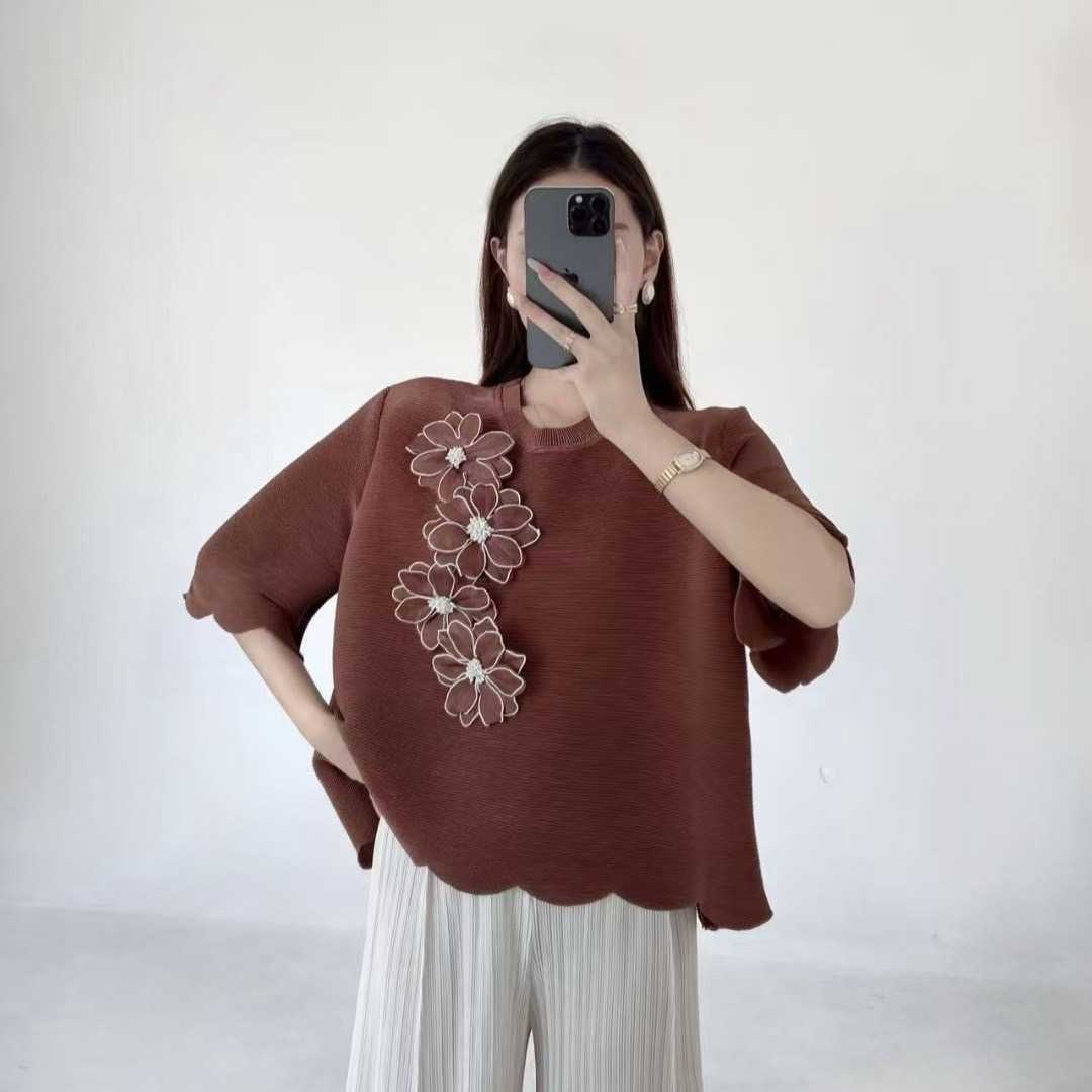 PleatByNisa A843 เสื้ออัดพลีทผ้าพรีเมียม เนื้อผ้าคุณภาพ Polyester100%