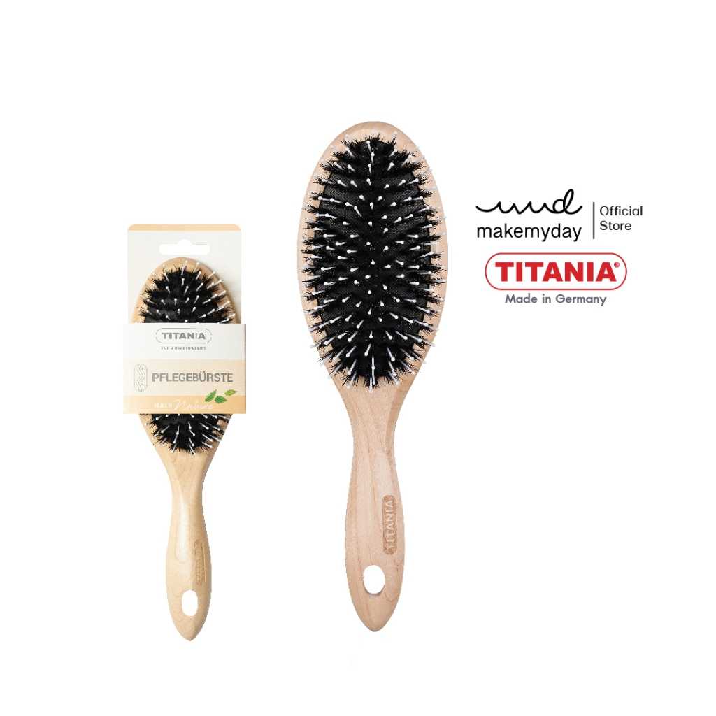 TITANIA หวีแปรงขนหมูป่า ด้ามไม้เมเปิล นำเข้าจากเยอรมันนี (Hair care brush)