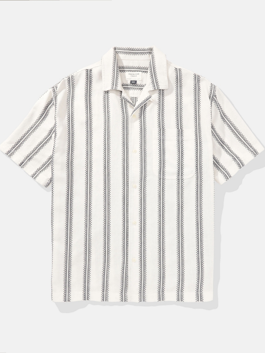 เสื้อเชิ้ต ผู้ชาย IAGO DOBBY SS OVERSIZED CAMP COLLAR IAGO DOBBY SHIRT ( 015-6271-113 )
